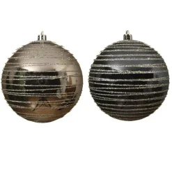 Confezione di 12 palline di Natale (Ø100 mm) Quincy Blu notte e Argento