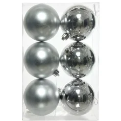 Confezione di 6 palline di Natale (D80 mm) Alpine Argento