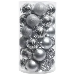 Confezione di 37 palline di Natale (D60 mm) Alpine mix Argento