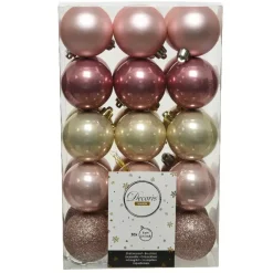 Confezione di 30 palline di Natale (D60 mm) Alpine multi Rosa cipria