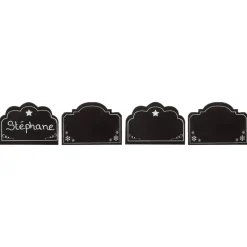 Confezione di 4 segnaposto porta menù ardesia Nero