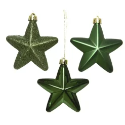 Confezione di 6 stelle di Natale da appendere Alpine Verde abete