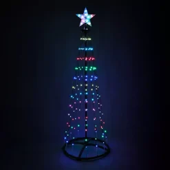 Cono Luminoso Digitale 370 Micro Led (H210 cm) Scintillante Nero e Multicolore