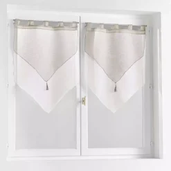 Sale Coppia di tendine Duetto e bianco Tende Trasparenti
