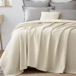 Outlet Copriletto cotone nido d'ape (180 x 220 cm) Maya pampa Plaid E Teli Copritutto|Copriletti, Trapuntine E Runner Letto