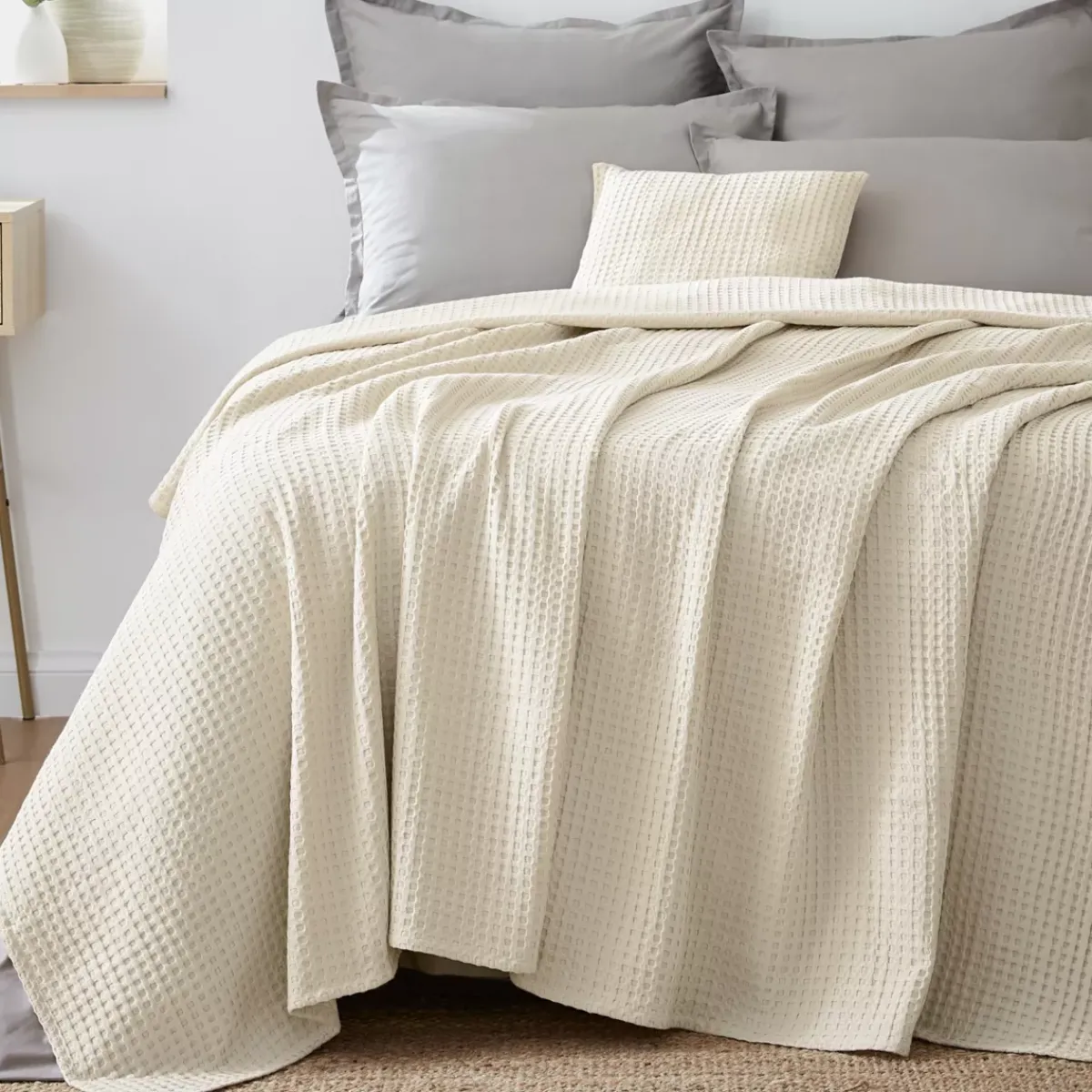 Outlet Copriletto cotone nido d'ape (180 x 220 cm) Maya pampa Plaid E Teli Copritutto|Copriletti, Trapuntine E Runner Letto