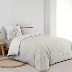 Sale Copripiumino e due federe in cotone Raoni Tortora Copripiumini|Completi Letto