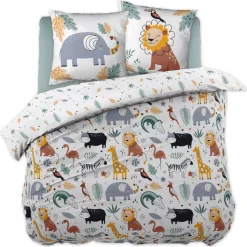 Outlet Copripiumino e due federe per bambini in cotone (200 x 200 cm) Savana Biancheria Da Letto Bambini