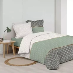 Sale Copripiumino e due federe quadrate percolle di cotone (260 cm) Belor Copripiumini|Completi Letto