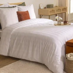 Online Copripiumino e due federe raso di cotone (260 x 240 cm) Isadora Bianco Copripiumini|Completi Letto