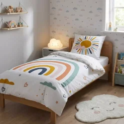 New Copripiumino e 1 federa cotone bambini (140 x 200 cm) Arcobaleno Biancheria Da Letto Bambini
