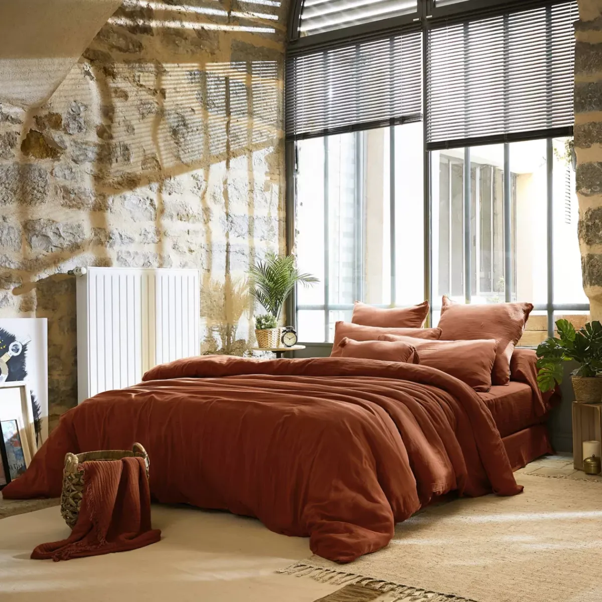 Sale Copripiumino garza di cotone (260 x 240 cm) Gaïa Copripiumini