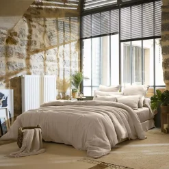 Outlet Copripiumino garza di cotone (260 x 240 cm) Gaïa pampa Copripiumini