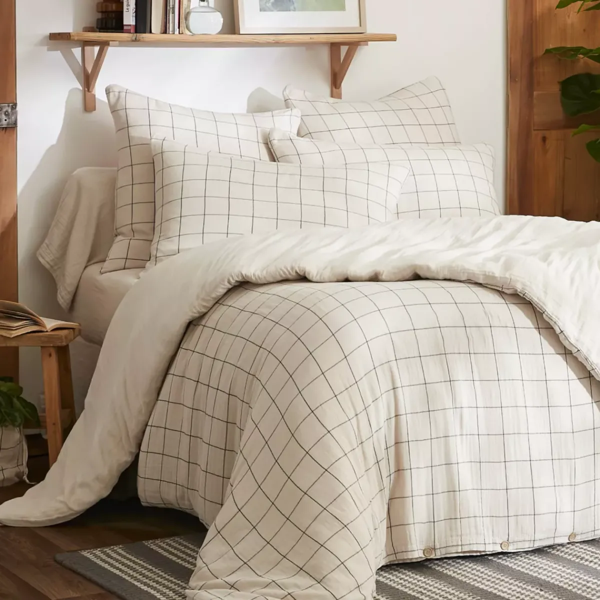 Sale Copripiumino garza di cotone Gaïa Match pampa Copripiumini
