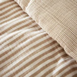 Outlet Copripiumino garza di cotone (140 x 200 cm) Gaïa a righe Corda Copripiumini