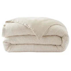 Hot Copripiumino garza di cotone (140 x 200 cm) Gaïa vichy Beige Copripiumini