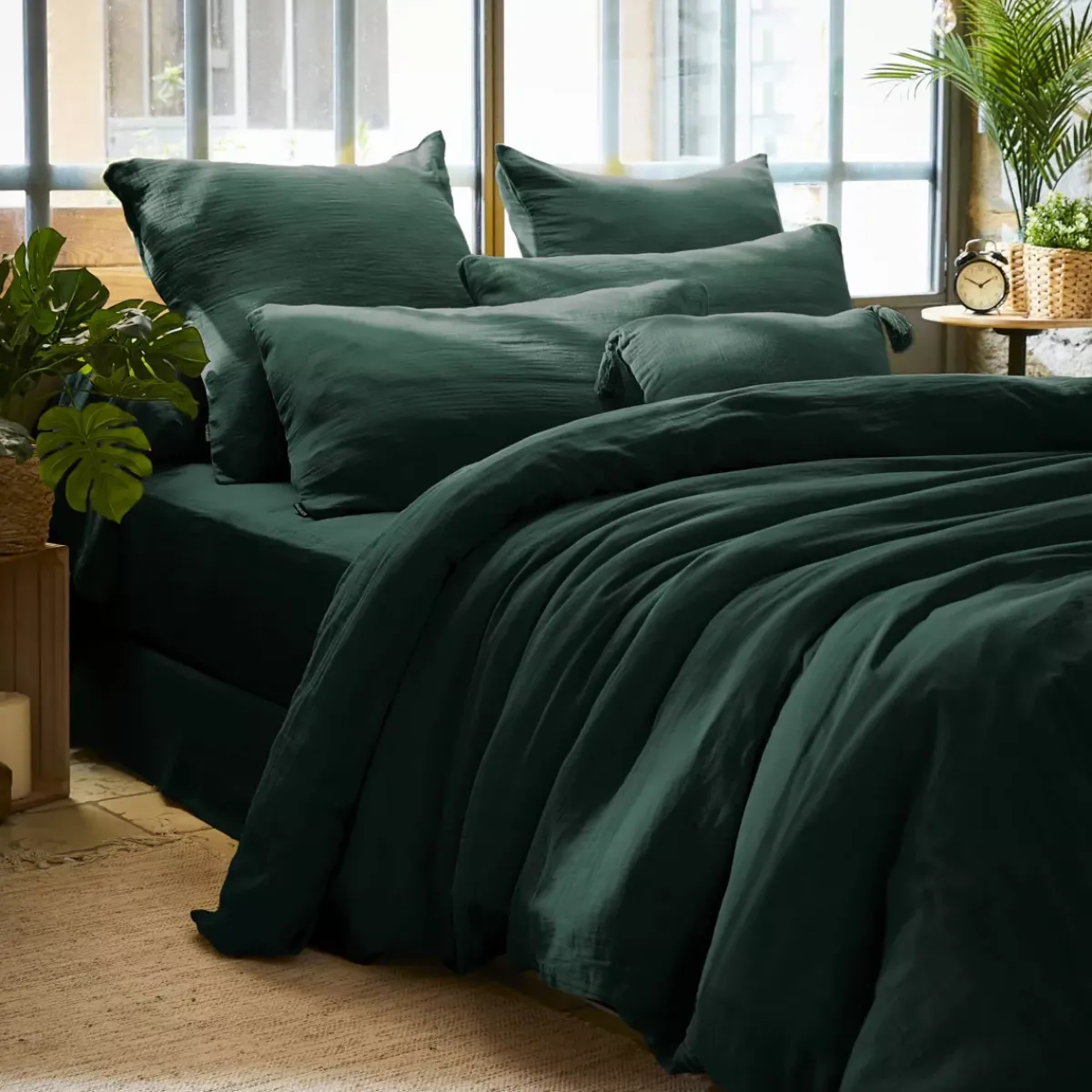 Discount Copripiumino garza di cotone (260 x 240 cm) Gaïa Copripiumini