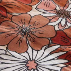New Copripiumino in garza di cotone (140 x 200 cm) Gaïa azalea Terracotta Copripiumini