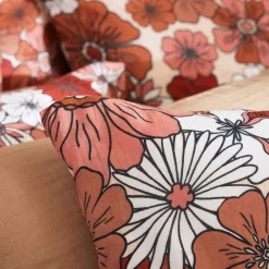 New Copripiumino in garza di cotone (140 x 200 cm) Gaïa azalea Terracotta Copripiumini