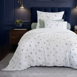 Discount Copripiumino in garza di cotone reversibile (140 x 200 cm) Gaïa iris Blu Copripiumini