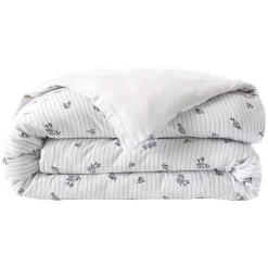 Clearance Copripiumino in garza di cotone reversibile (240 x 220 cm) Gaïa iris Blu Copripiumini