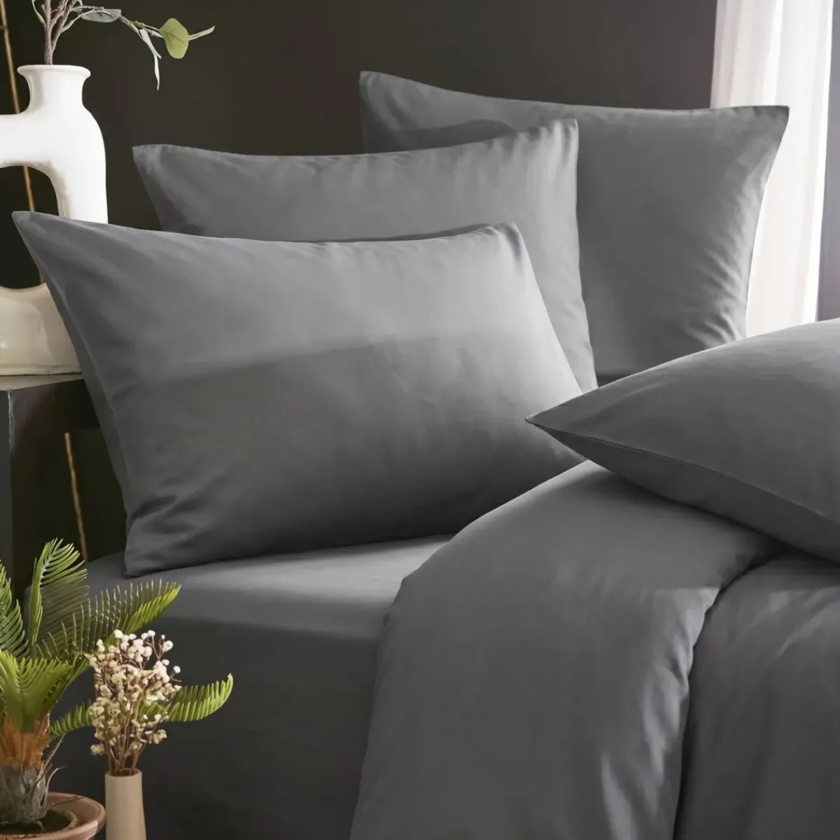 Sale Copripiumino in lyocell Tencel™ lavato (140 x 200 cm) Olivia granito Copripiumini|Completi Letto