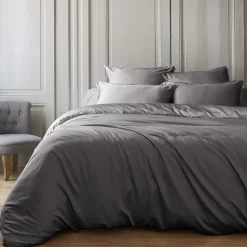 Copripiumino in raso di bambù (140 x 200 cm) Sienna granito Copripiumini