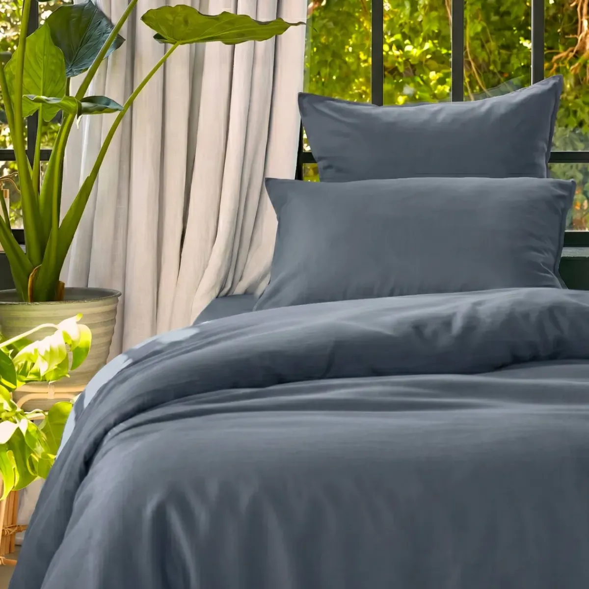 New Copripiumino lyocell Tencel™ lavato (140 x 200 cm) Olivia Stone Copripiumini|Completi Letto