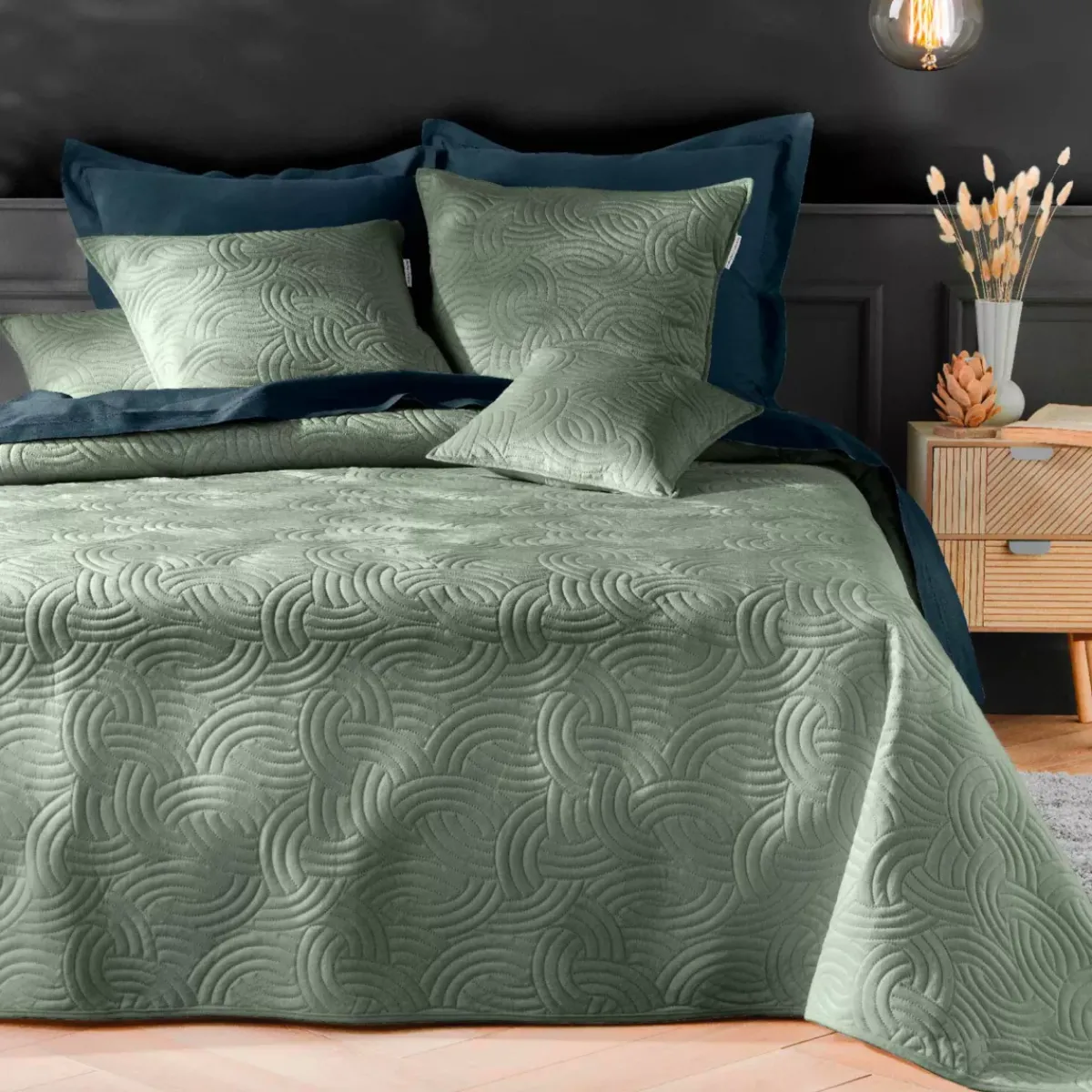 Online Copripiumino trapuntato e due federe (240 x 260 cm) Solange cachi Copriletti, Trapuntine E Runner Letto