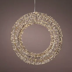 Corona di Natale luminosa 960 Micro LED (D70 cm) Effetto flash Oro e bianco caldo