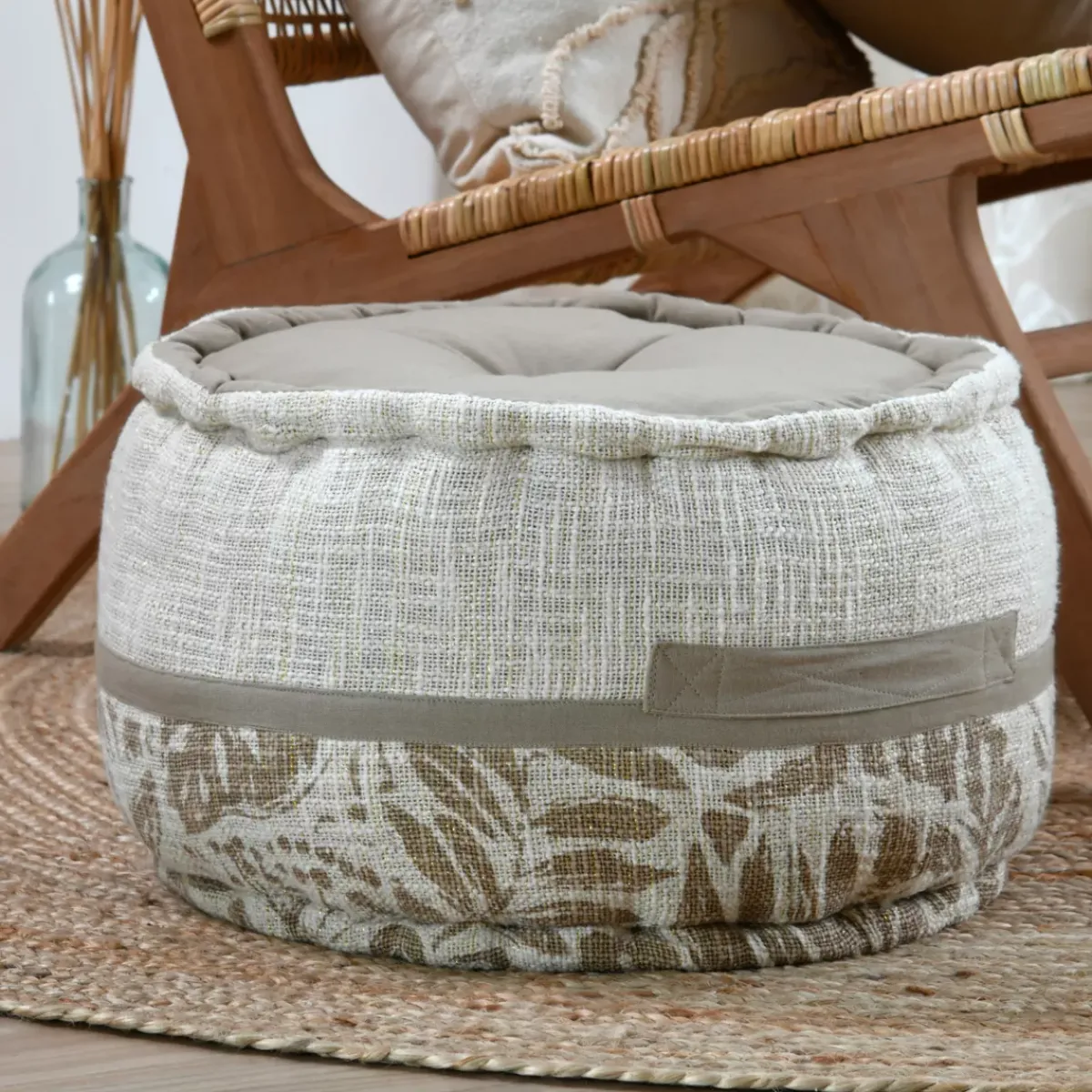 Outlet Cuscino da terra rotondo in cotone (40 x 30 cm) Hemera Cuscini Da Pavimento