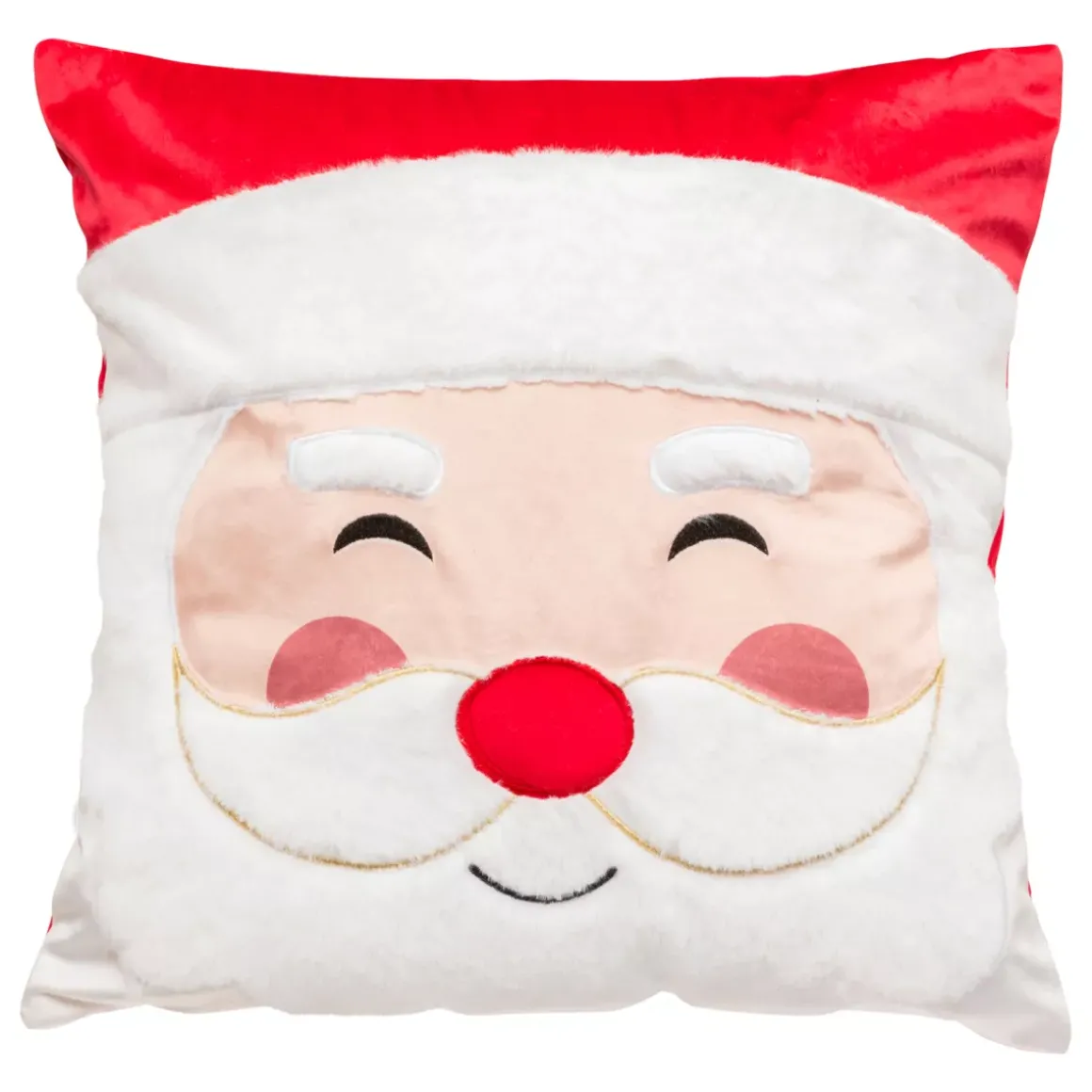 Cuscino natalizio quadrato (40 x 40 cm) Buon Natale Bianco e rosso