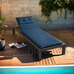 Cuscino per lettino prendisole trapuntato (180 x 60 cm) Sunset Blu notte