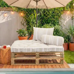 Best Cuscino per pallet da esterno rettangolare (120 x 80 cm) Nautira Bianco Cuscino Decorativo Per Esterno|Accessori E Cuscini
