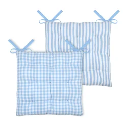 Clearance Cuscino per sedia quadrato in cotone (40 x 40 cm) Bardot Azzurro Cuscini Per Sedia