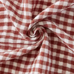 Cuscino quadrato in garza di cotone (45 x 45 cm) Gaïa vichy Terracotta
