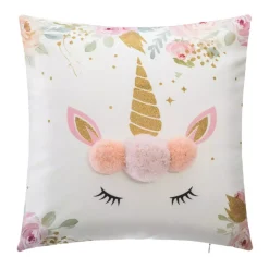 Discount Cuscino quadrato (40 x 40 cm) Unicorno Pon pon Tessile Arredo Bimbi