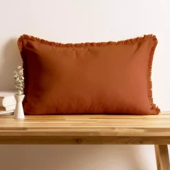 Hot Cuscino rettangolare in cotone (40 x 60 cm) Pixel con frange Cuscini E Fodere