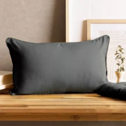 Cuscino rettangolare in cotone (30 x 50 cm) Pixel Grigio Cuscini E Fodere