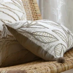 Clearance Cuscino rettangolare in cotone Hemera Ecru Cuscini E Fodere