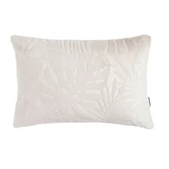 Cuscino rettangolare in flanella (40 x 60 cm) Flore Ecru