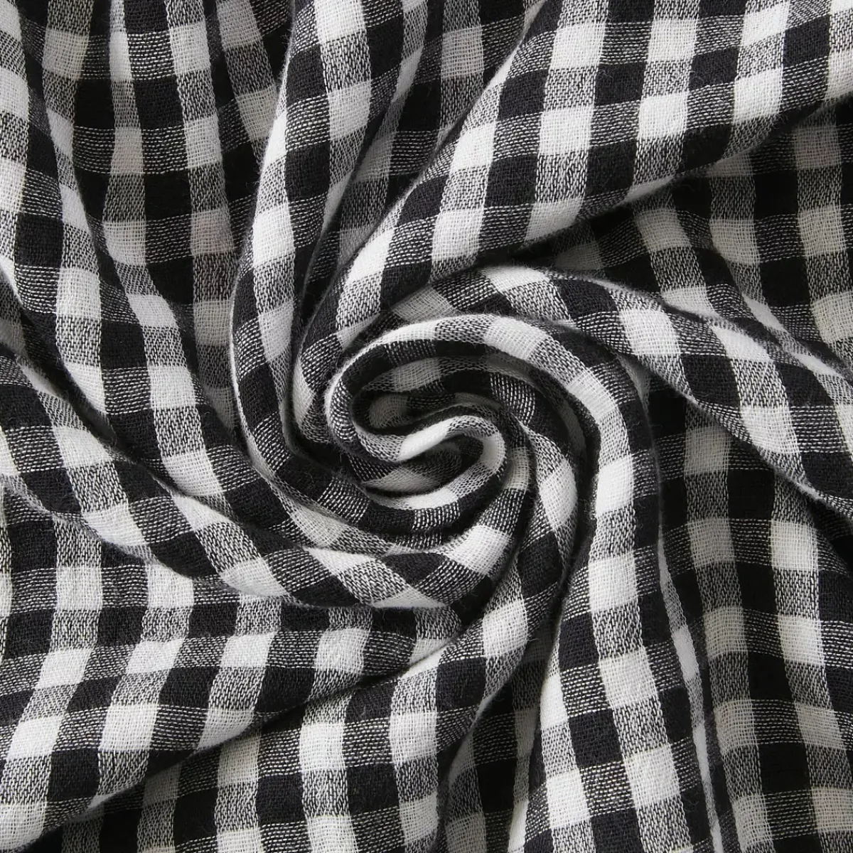 Sale Cuscino rettangolare in garza di cotone (40 x 60 cm) Gaïa vichy Nero Cuscini E Fodere