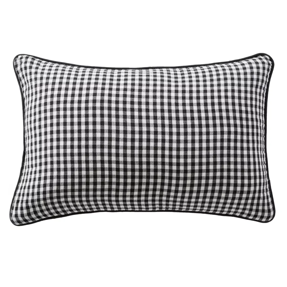 Sale Cuscino rettangolare in garza di cotone (40 x 60 cm) Gaïa vichy Nero Cuscini E Fodere