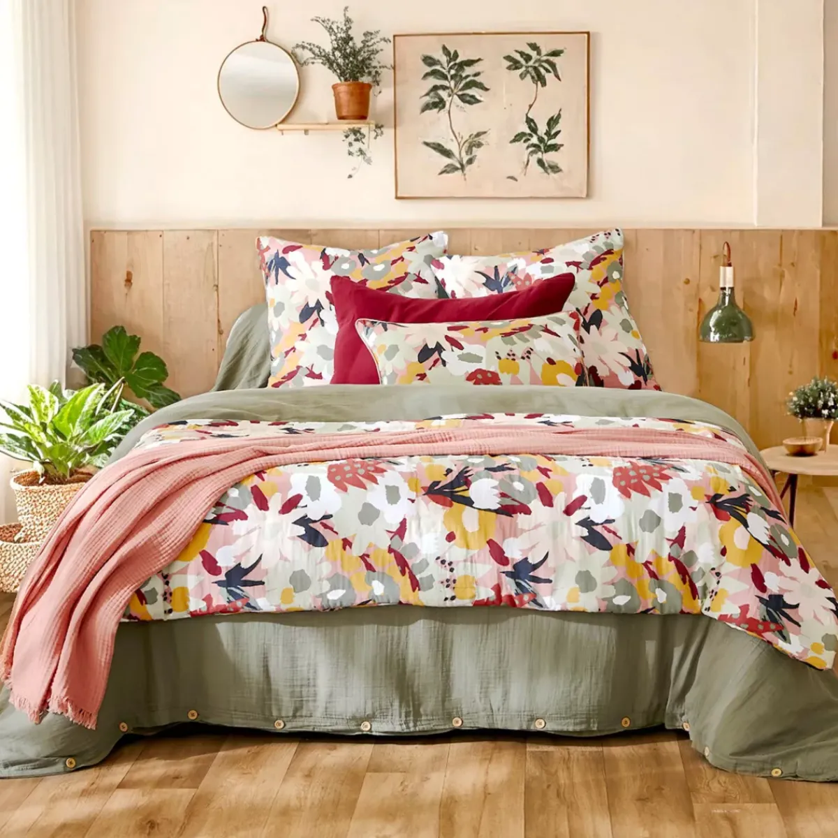 Cuscino rettangolare in garza di cotone (40 x 60 cm) Azel Multicolor Cuscini E Fodere