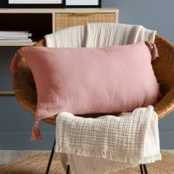 Clearance Cuscino rettangolare in garza di cotone Gaia Cuscini E Fodere