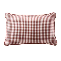 New Cuscino rettangolare in garza di cotone (40 x 60 cm) Gaïa vichy Terracotta Cuscini E Fodere