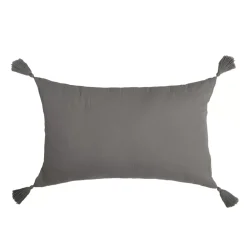 Best Cuscino rettangolare in garza di cotone Gaia Grigio granito Cuscini E Fodere