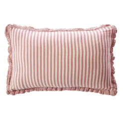 Cuscino rettangolare in garza di cotone (40 x 60 cm) Gaïa a righe Albicocca