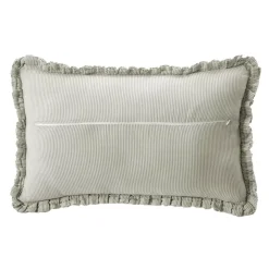Cuscino rettangolare in garza di cotone (40 x 60 cm) Gaïa a righe Verde eucalipto