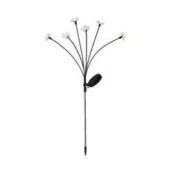 Decorazione luminosa Solare da infilare nel terreno (H70 cm) Flowers Bianco caldo
